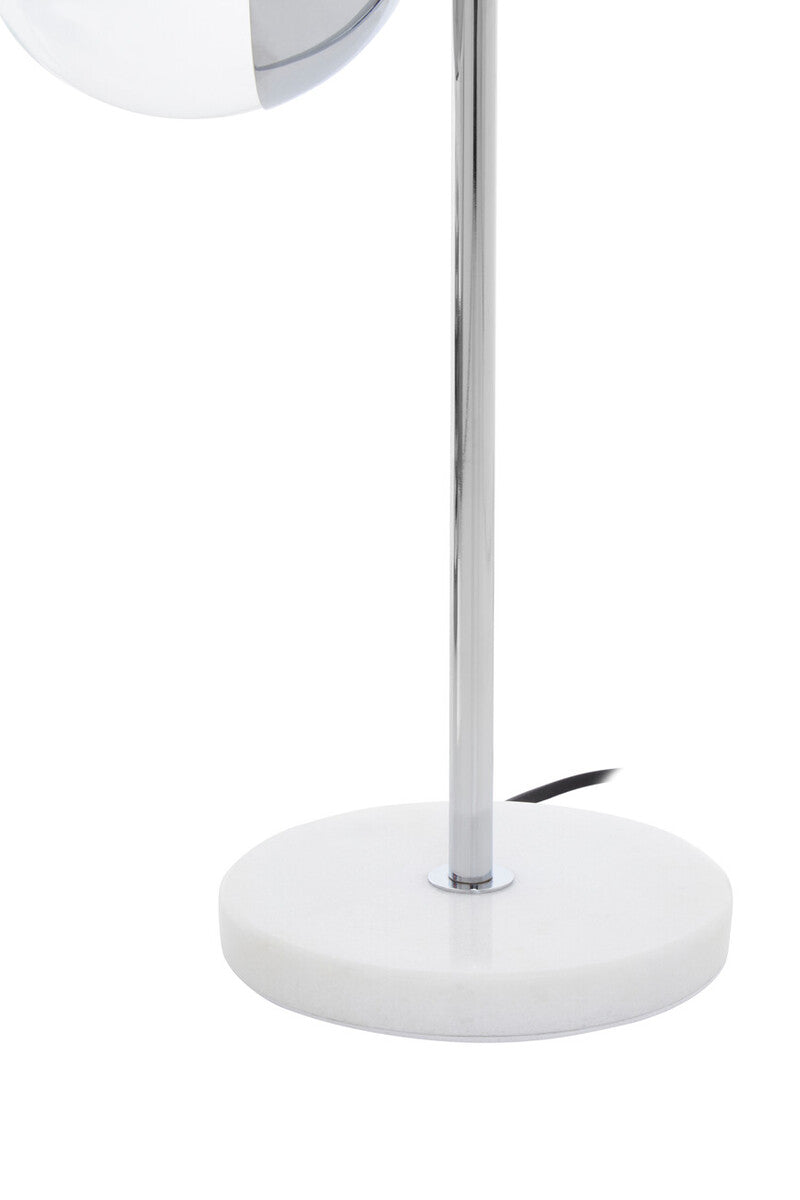 Revive Two Light Chrome & White Marble Table Lamp