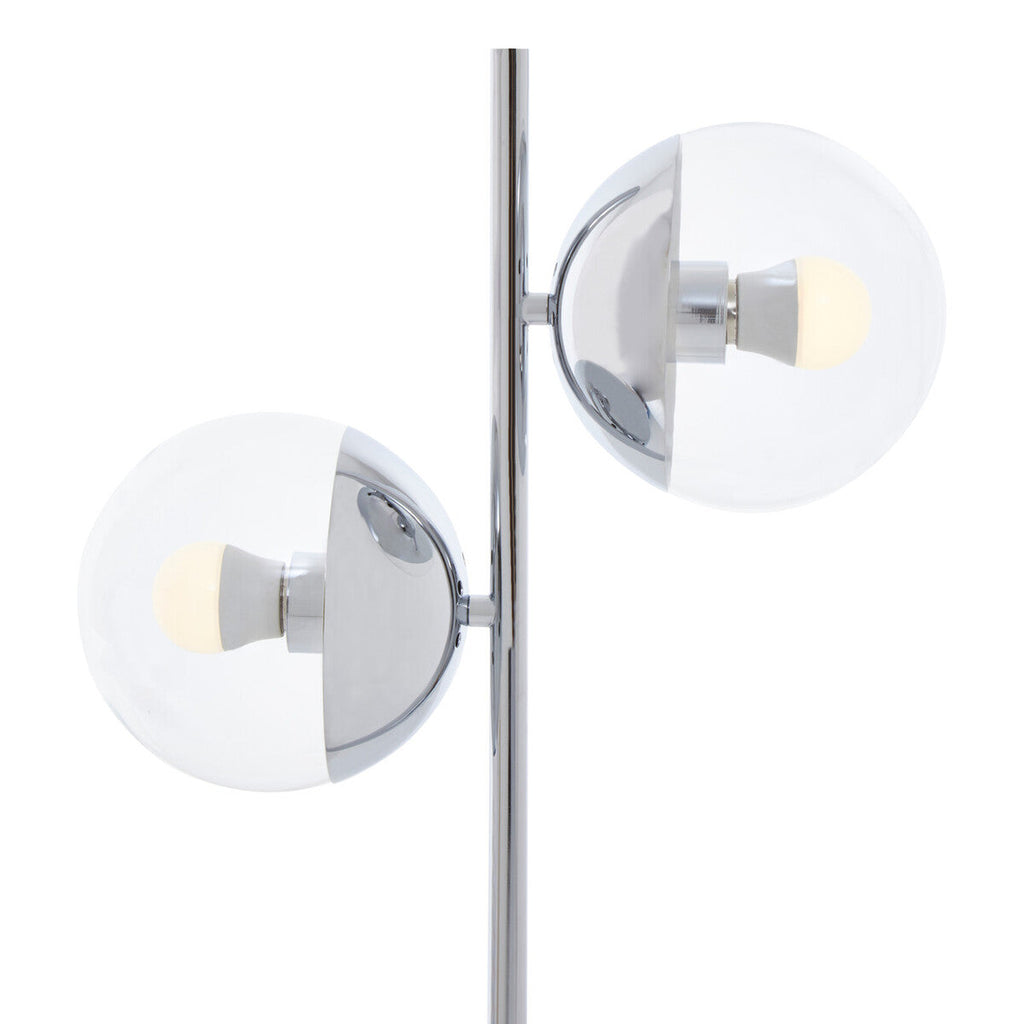 Revive Two Light Chrome & White Marble Table Lamp