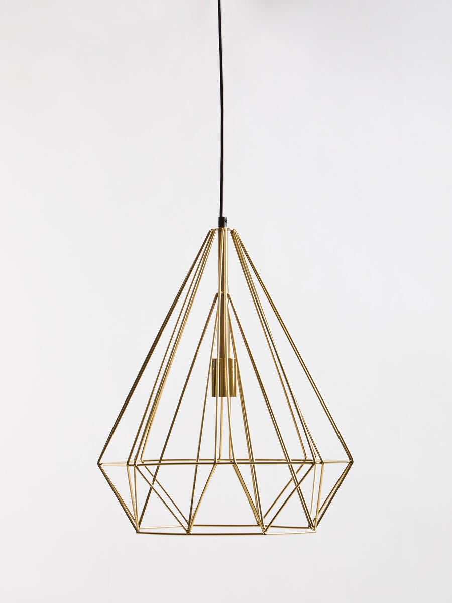 Wyra Champagne Gold Conical Pendant Light