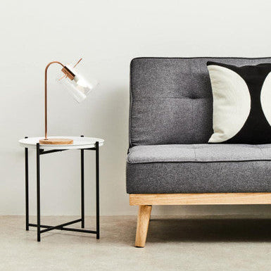 Stockholm Shiny Copper Curved Table Lamp