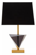 Halina Smoked Crystal Table Lamp With Gold Metal