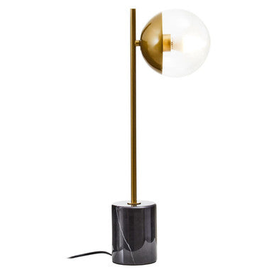 Revive Small Gold Metal Table Lamp With Black Marble Base