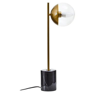 Revive Small Gold Metal Table Lamp With Black Marble Base