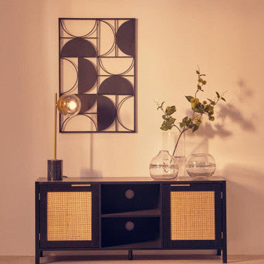 Revive Small Gold Metal Table Lamp With Black Marble Base