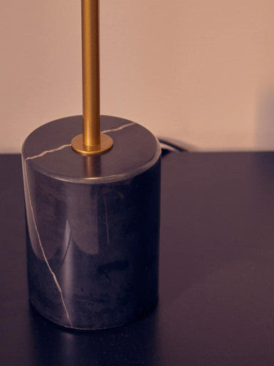 Revive Small Gold Metal Table Lamp With Black Marble Base
