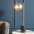 Revive Small Gold Metal Table Lamp With Black Marble Base