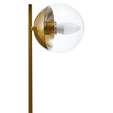 Revive Small Gold Metal Table Lamp With Black Marble Base