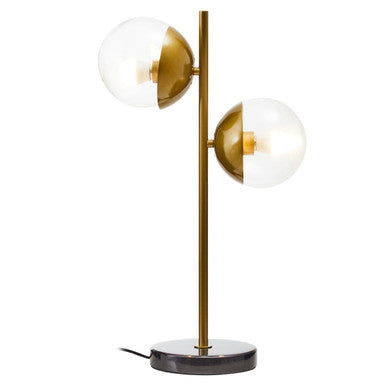 Revive Two Light Gold & Black Marble Table Lamp