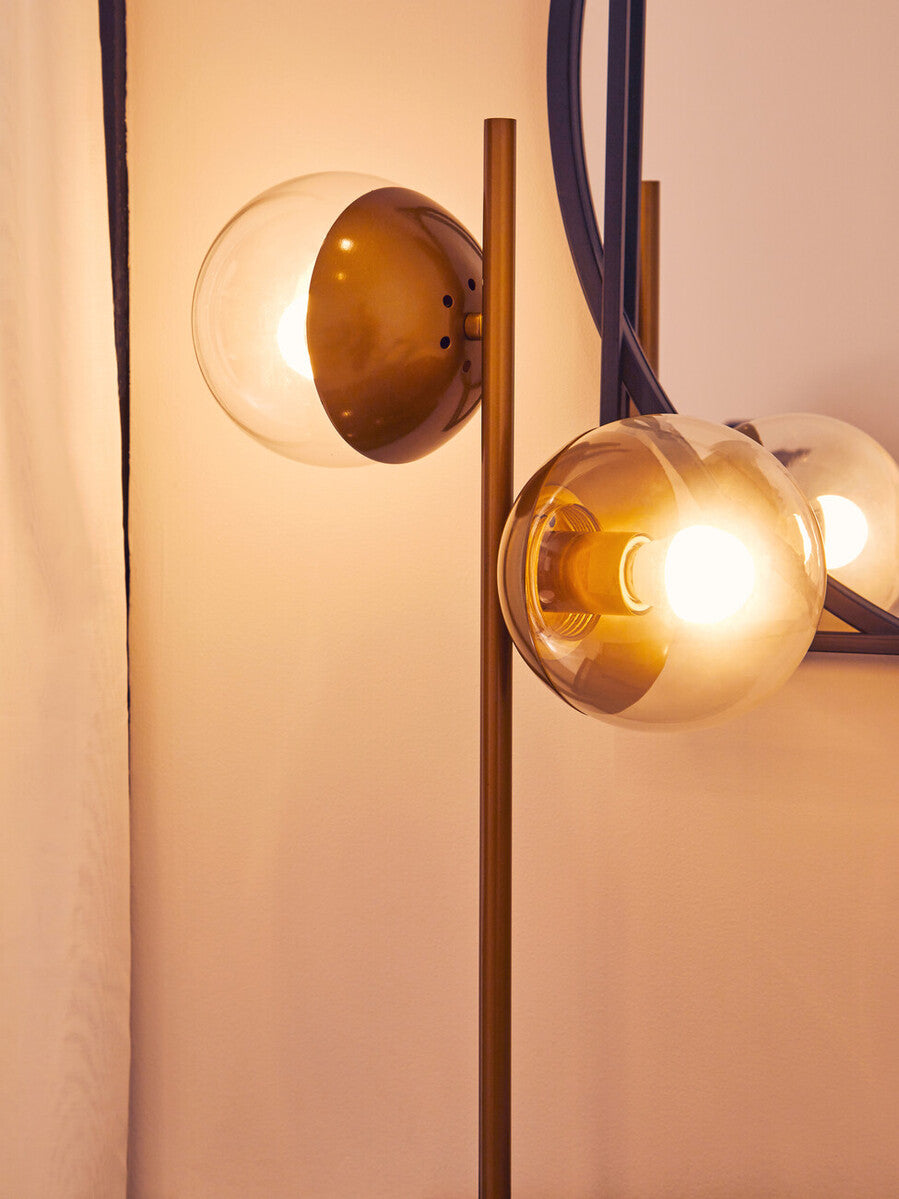 Revive Two Light Gold & Black Marble Table Lamp