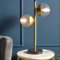 Revive Two Light Gold & Black Marble Table Lamp