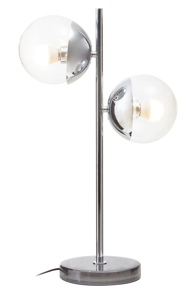 Revive Two Light Silver & Black Marble Table Lamp