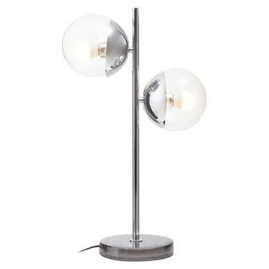 Revive Two Light Silver & Black Marble Table Lamp