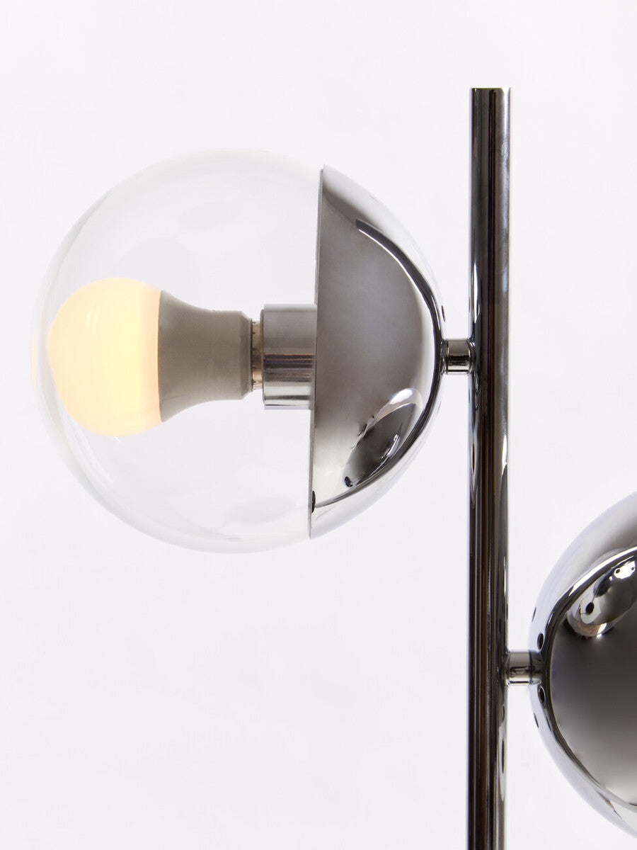 Revive Two Light Silver & Black Marble Table Lamp