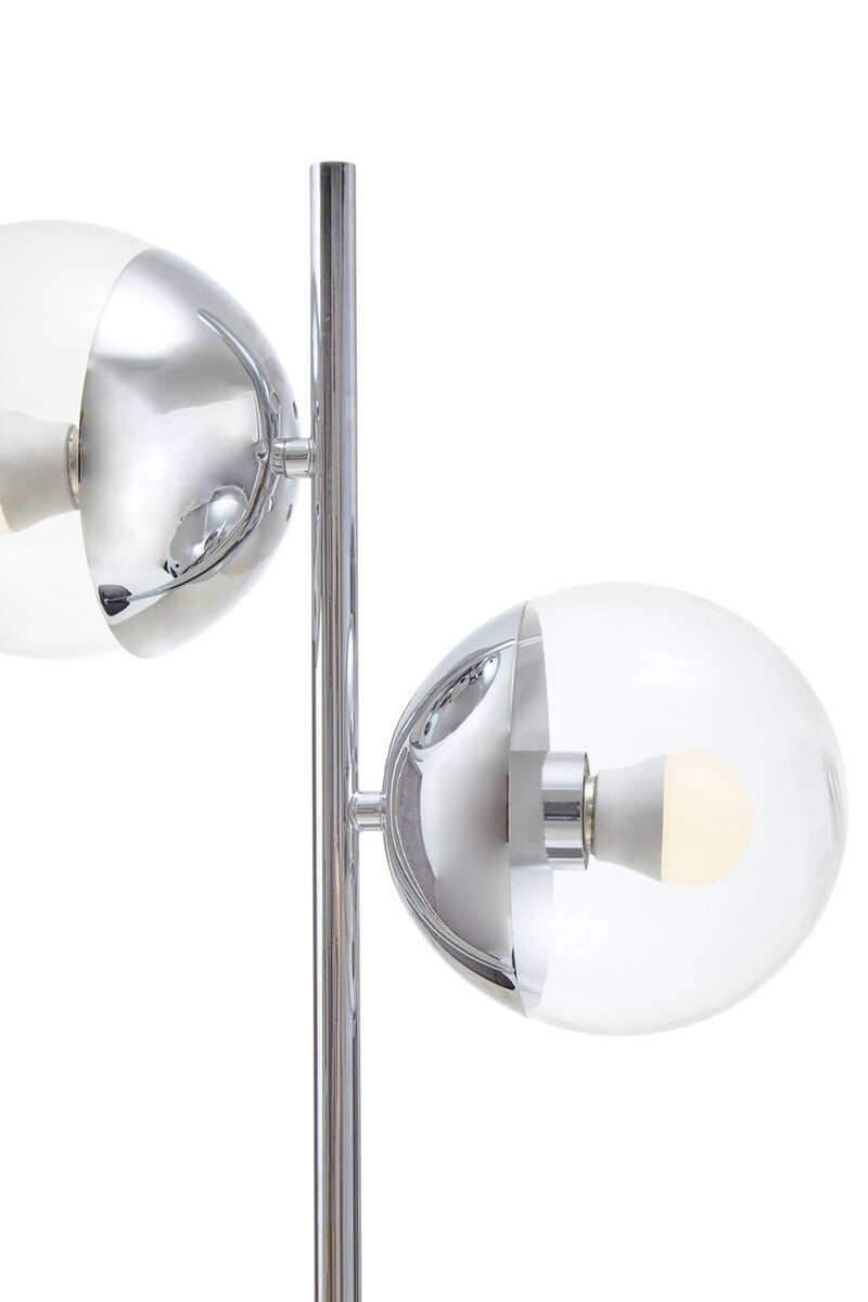 Revive Two Light Silver & Black Marble Table Lamp