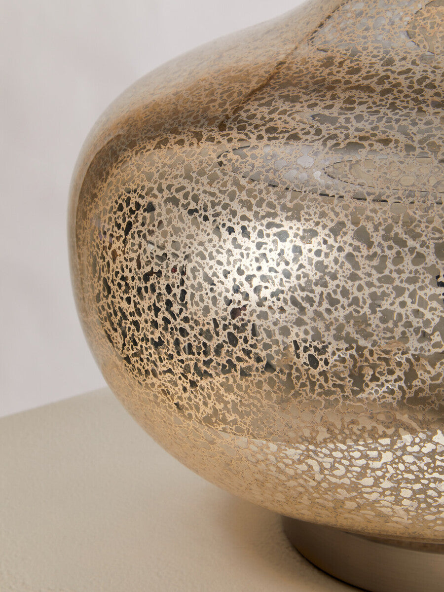 Luz Silver Glass With Black Shade Table Lamp