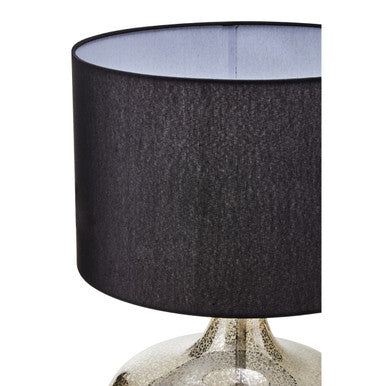 Luz Silver Glass With Black Shade Table Lamp
