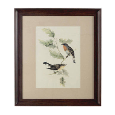 Framed Birds 1 Wall Art Oak Contemporary