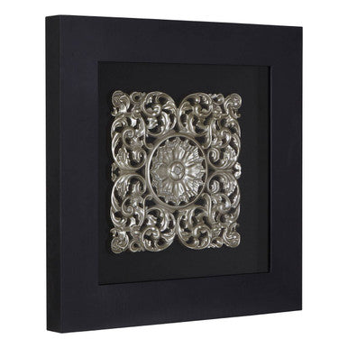 Nason Framed Silver Filigree Carving Wall Art