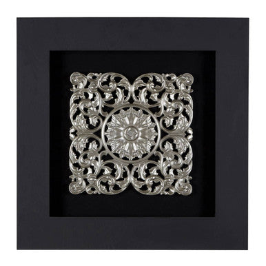 Nason Framed Silver Filigree Carving Wall Art