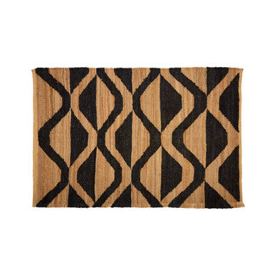 Bosie Hemp Small Black Rustic Rug