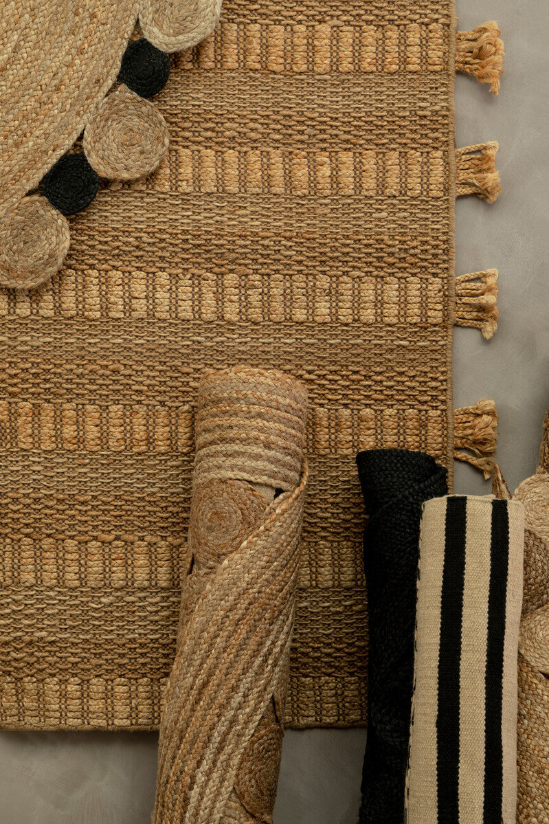 Bosie Small Trenza Linen Black Rug