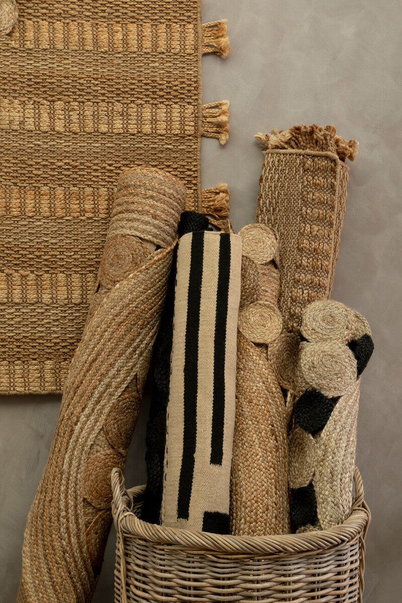 Bosie Small Trenza Linen Black Rug