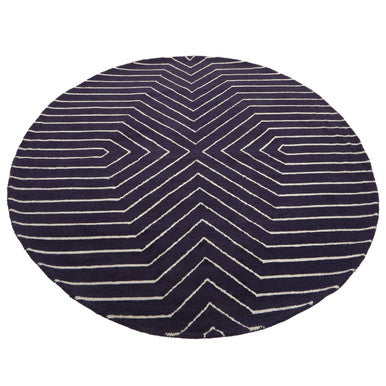 Bosie Moyo Blue & White Round Rug