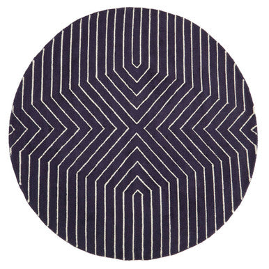 Bosie Moyo Blue & White Round Rug