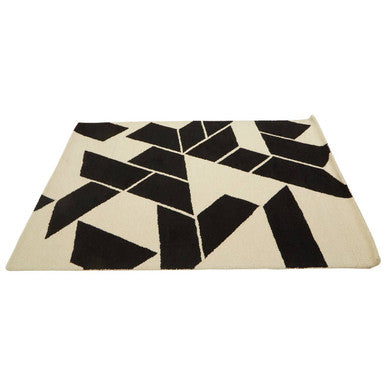 Bosie Milana Small Black & White Geometric Rug