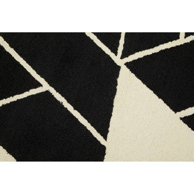 Bosie Milana Small Black & White Geometric Rug