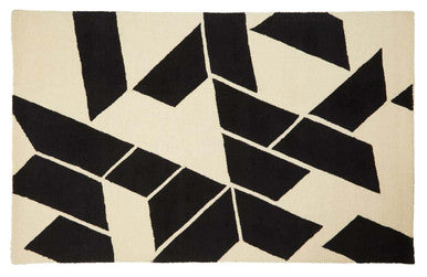 Bosie Milana Large Black & White Geometric Rug