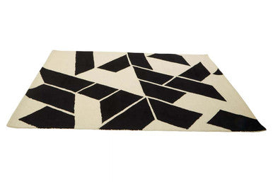Bosie Milana Large Black & White Geometric Rug