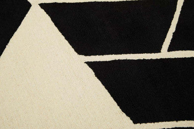 Bosie Milana Large Black & White Geometric Rug