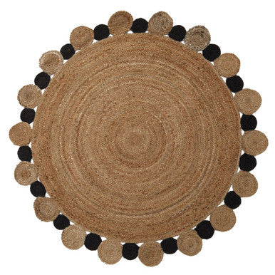 Bosie Demir Large Natural & Black Jute Rug
