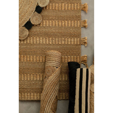 Bosie Demir Large Natural & Black Jute Rug
