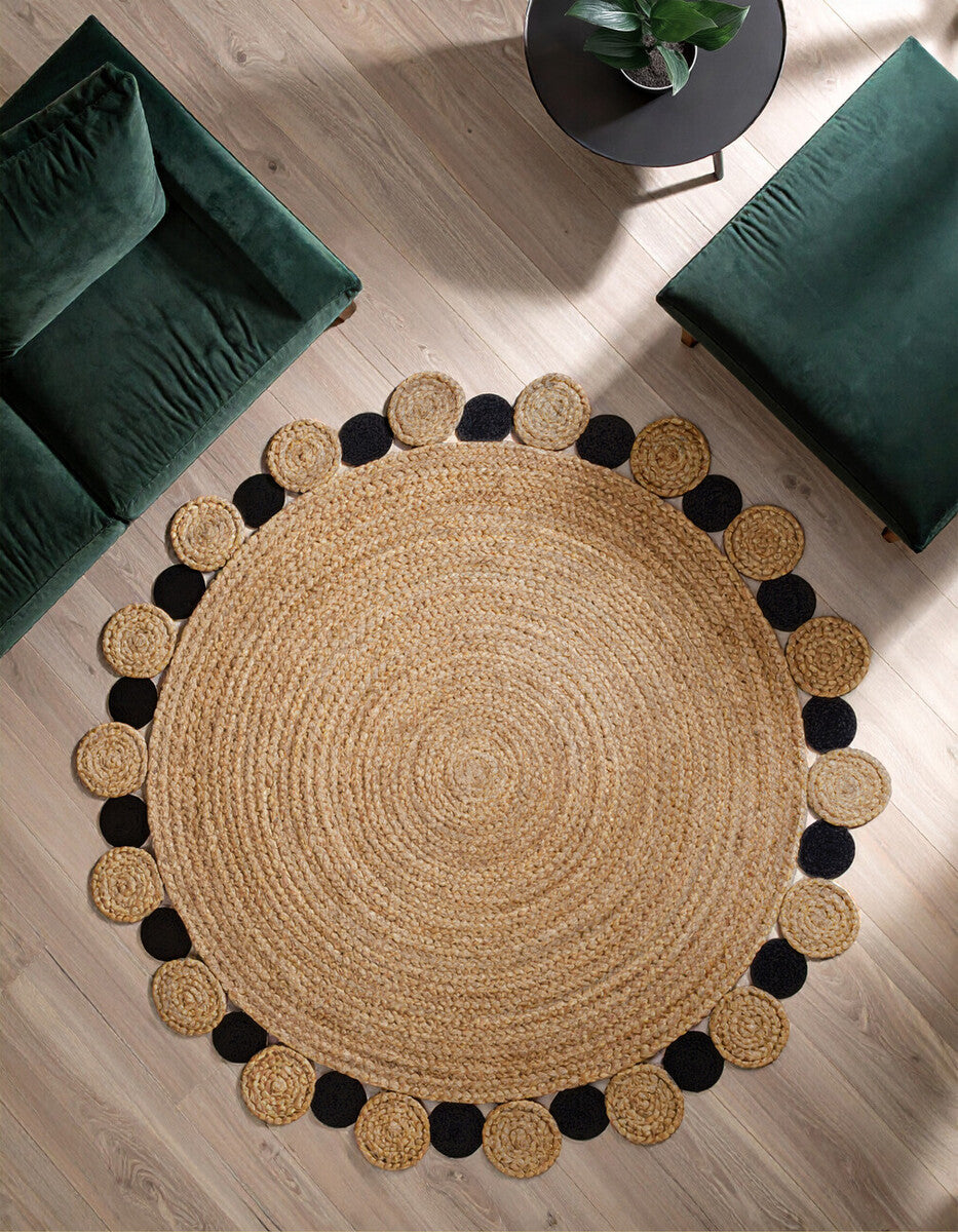 Bosie Demir Large Natural & Black Jute Rug
