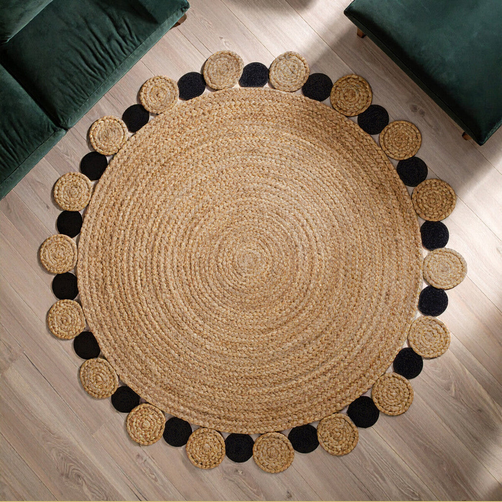 Bosie Demir Large Natural & Black Jute Rug