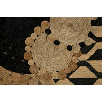 Bosie Demir Small Round Natural & Black Jute Rug