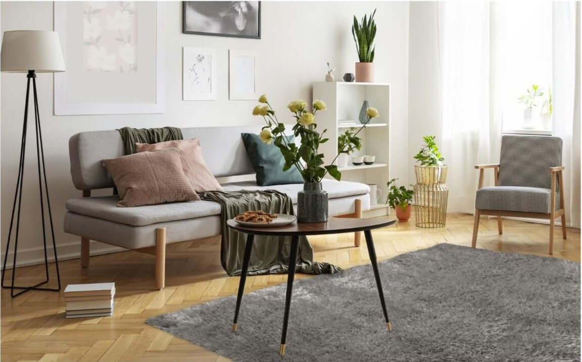 Lagom Grey Shaggy Rug