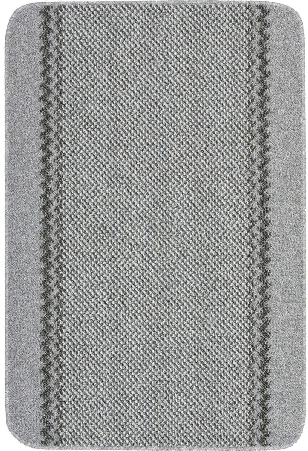 Washable Designer Bordered Grey Rug