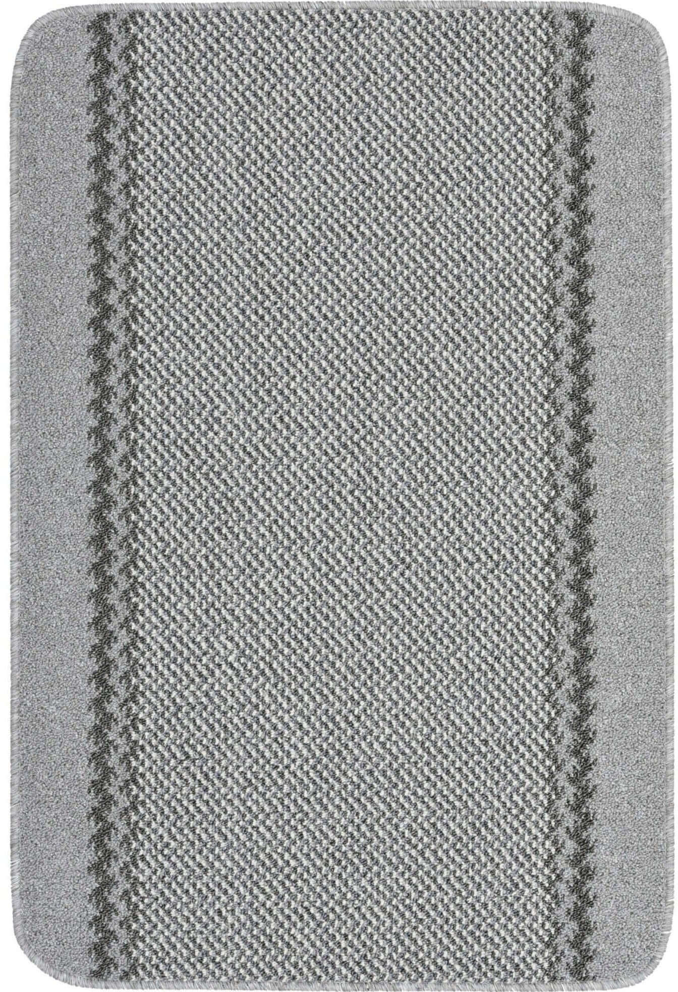 Washable Designer Bordered Grey Rug