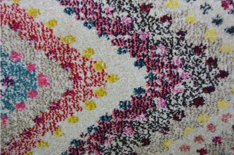 Villa Multicolour Diamond Wool Natural Rug