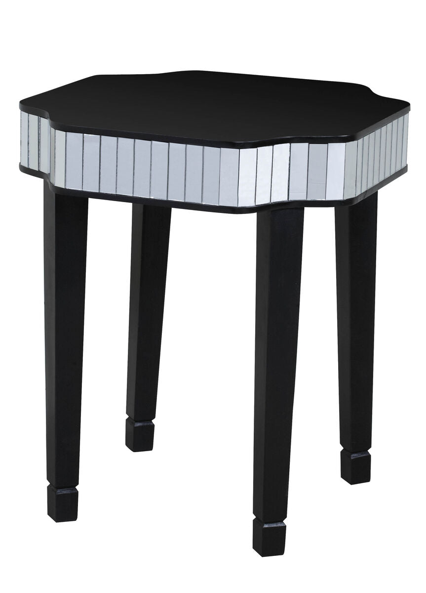 Clavier Black & Mirror Side Table