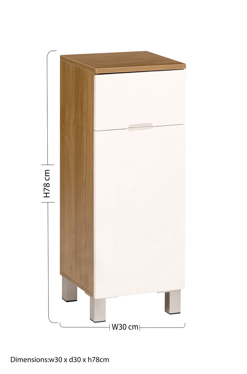 Vida Oak 1 Drawer 1 Door Standing Cabinet
