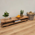 VIOT Low Solid Wood Chunky TV Unit