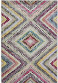 Villa Multicolour Diamond Wool Natural Rug