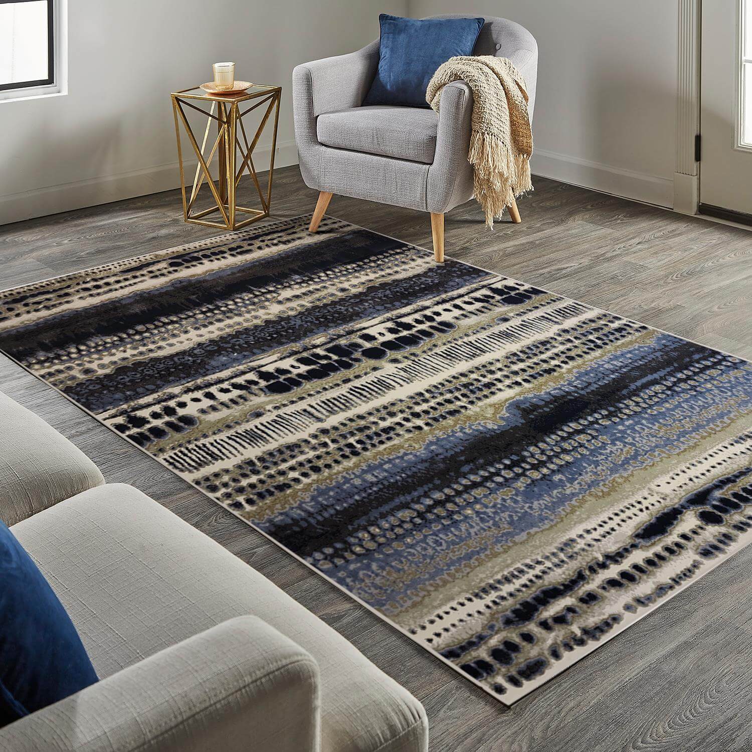 Batik Multicolour Abstract Polyester Rug