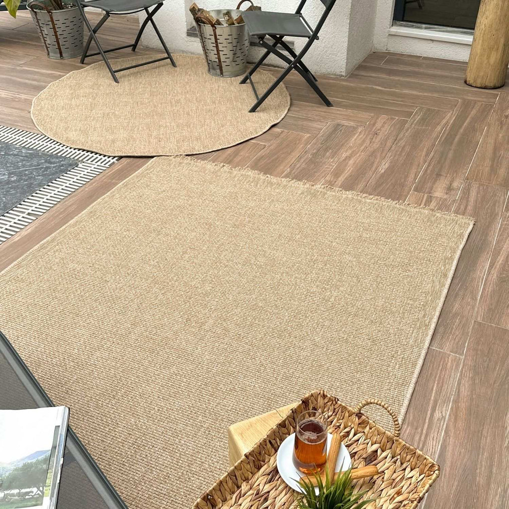 Nature Outdoor Rug Neutral Jute Natural