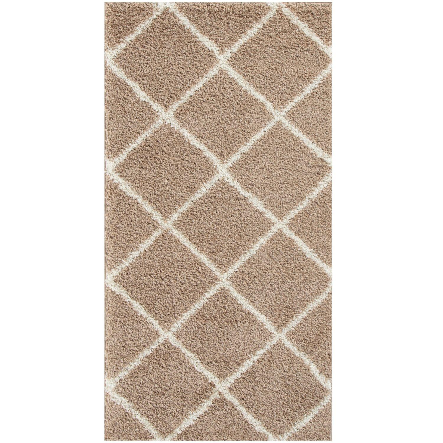 Moroccan Beige Shaggy Natural Rug