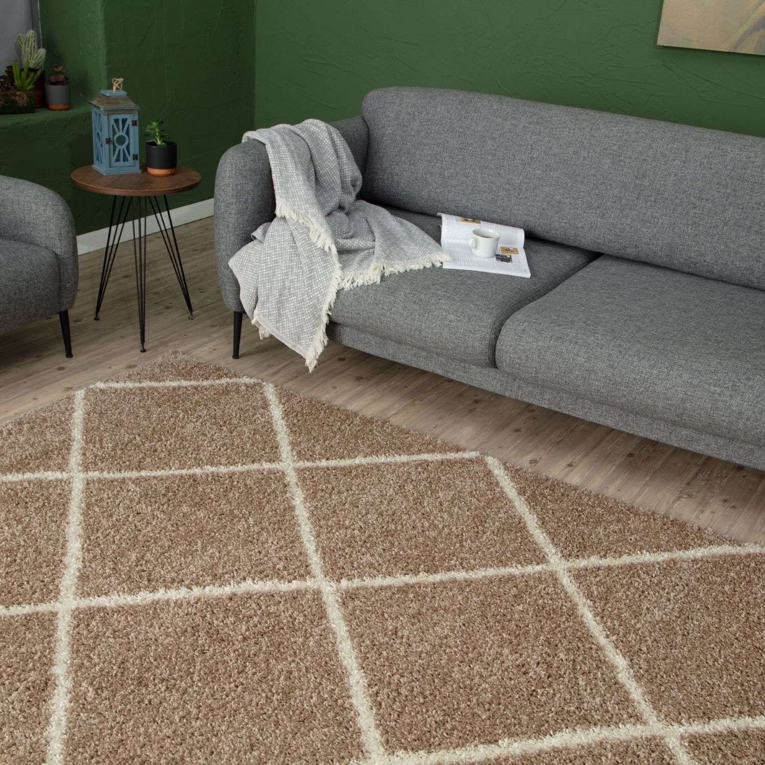 Moroccan Beige Shaggy Natural Rug